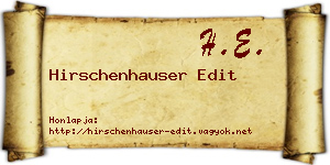Hirschenhauser Edit névjegykártya